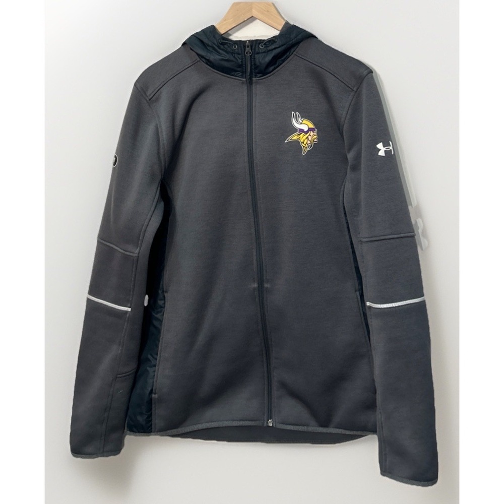 Mens NFL Minnesota Vikings Jacket Under Armour Coldgear Combine Full Zip Large